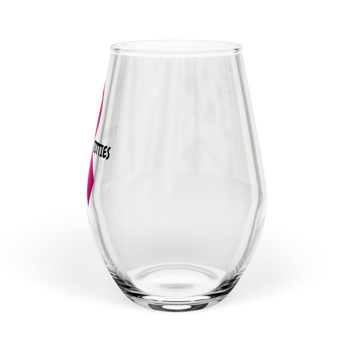 "Tough Titties" Breast Cancer Awareness Stemless Wine Glass, 11.75oz
