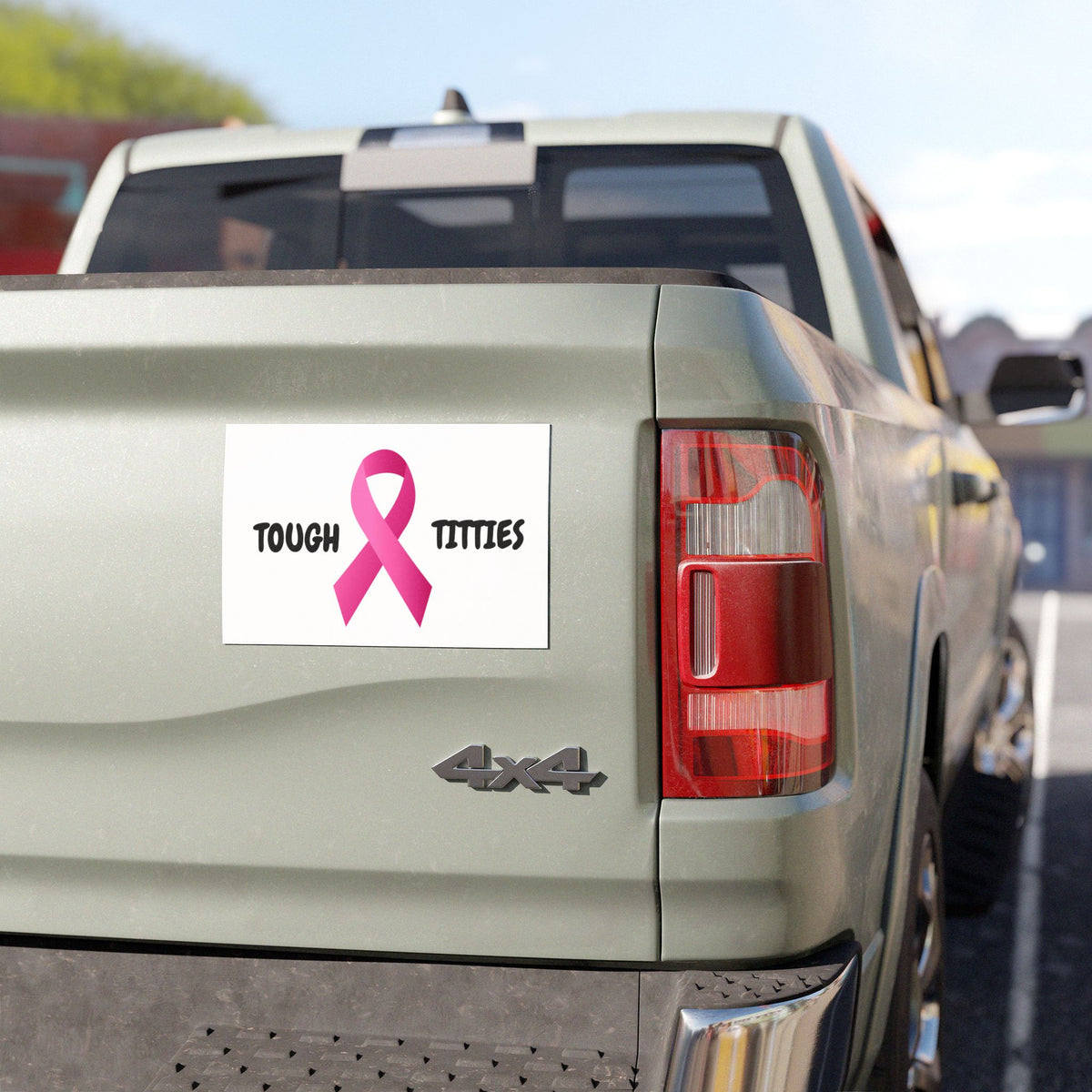 "Tough Titties" Breast Cancer Awareness Car Magnet
