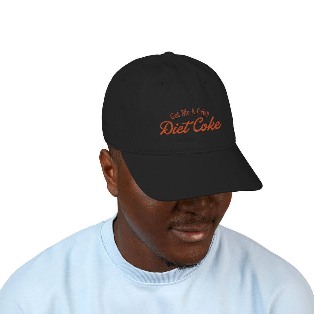 Embroidered 'Get Me a Friend Diet Coke' Organic Baseball Cap